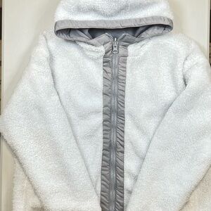 Fabletics Cher Polar Fleece Reversible Jacket, Gray/ White size small